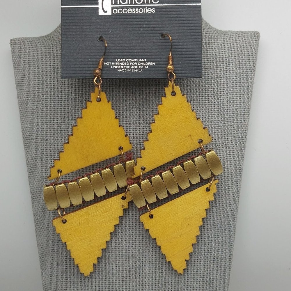 Yellow Geometric Earrings